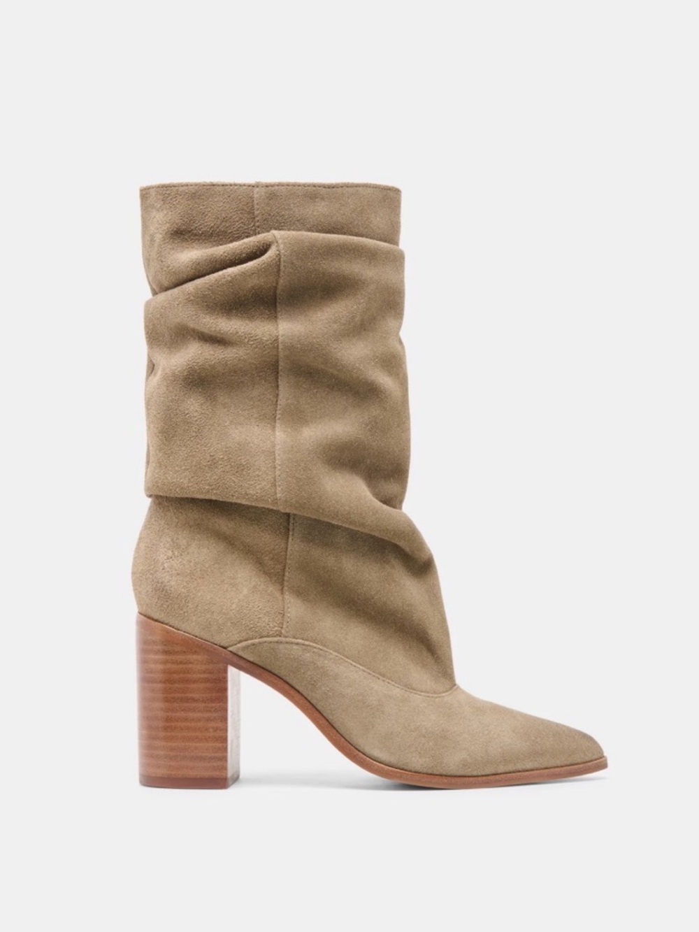 Dolce Vita Brown Nokia Slouch Suede Block Heel Boots
